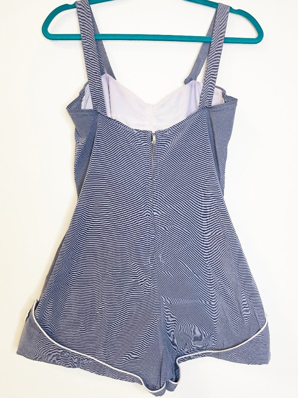 Vintage Ceeb of Miami Blue Romper Jumpsuit Pinup Rockabilly Size 38 - Picture 3 of 11